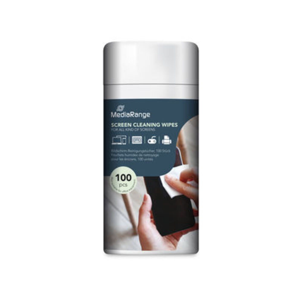 MediaRange Cleaning Cloths for TFT/LCD/Plasma Screens 100 pieces in Dispencer Container