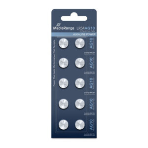 MediaRange Premium Alkaline Battery Coin Cell AG10|LR54 Pack 10