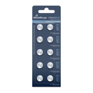 MediaRange Premium Alkaline Coin Cells AG13|LR44|1.5V Pack10