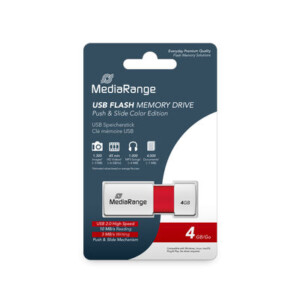 MediaRange USB flash drive, color edition, red, 4GB