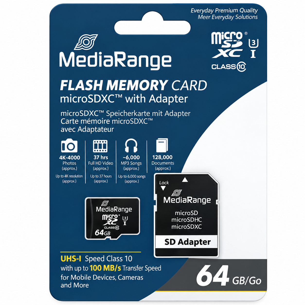 MediaRange Micro SDXC Memorycard Class 10 64GB