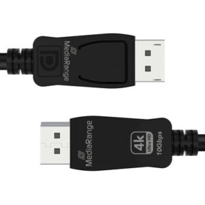 MediaRange DisplayPort connection cable, gold-plated contacts, 10 Gbit/s data transfer rate, 2.0m