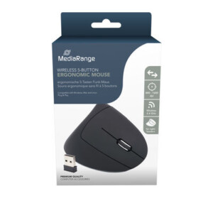 MediaRange Ergonomic 6-button wireless optical mouse for right-handers