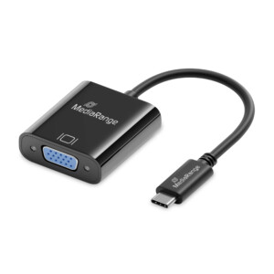 MediaRange USB Type-C® to VGA Video Converter, 20cm, Black