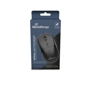 MediaRange Wired Optical 6-Button Mouse with Scroll-Wheel, DPI- and Thumb Buttons, 1.5m USB-C Cable, Black