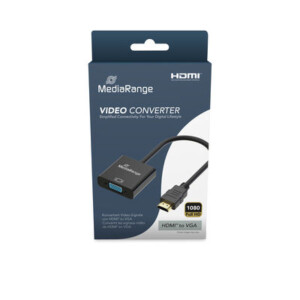 MediaRange HDMI™ to VGA (HD15) Video Converter, 20cm, Black