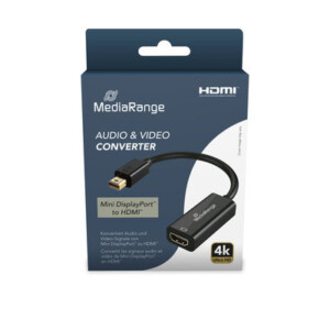 MediaRange Mini DisplayPort™ to HDMI™ Converter, 10 Gbps, 20cm, Black