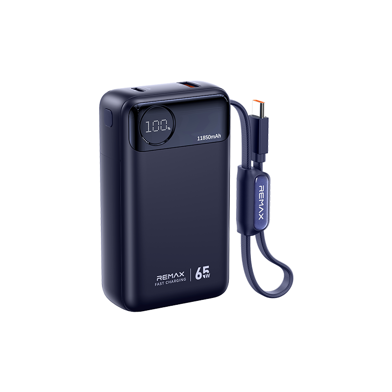 Remax T132 65W Self-Corded Powerbank 11850mAh Dark Blue