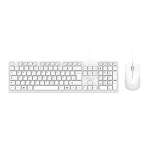 MediaRange Wired Keyboard and Mouse Set, QWERTY (GR) T1, Full-Size with Numeric Keypad & Function Keys White