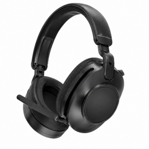 MediaRange Wireless Over-Ear hybrid ANC headphones with fold-out boom microphone, function buttons, rechargeable 800 mAh battery