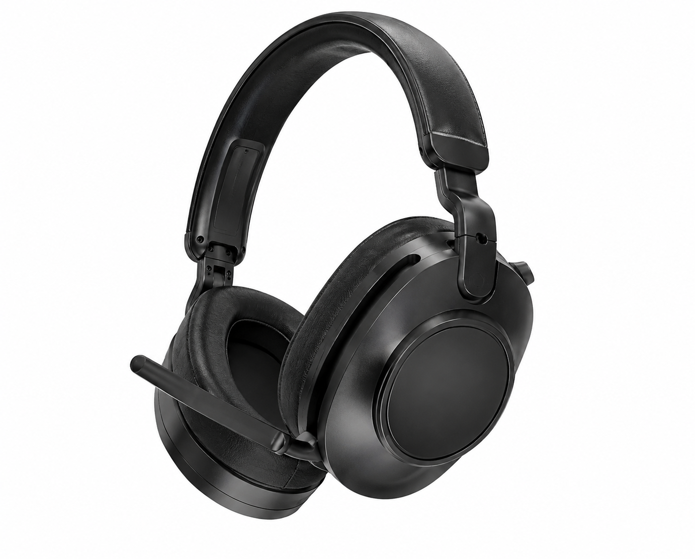 MediaRange Wireless Over-Ear hybrid ANC headphones with fold-out boom microphone, function buttons, rechargeable 800 mAh battery