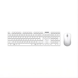MediaRange Wireless Keyboard and Mouse Set, QWERTY (GR) T1, Full-Size with Numeric Keypad & Function Keys White
