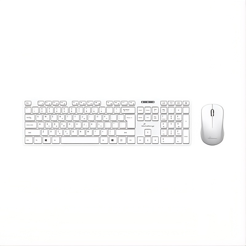 MediaRange Wireless Keyboard and Mouse Set, QWERTY (GR) T1, Full-Size with Numeric Keypad & Function Keys White